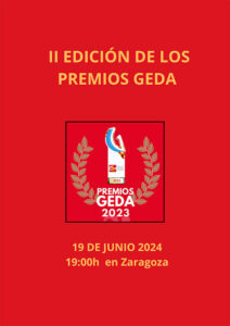 GEDA, la Asociación de Gestores del Deporte de Aragón, se complace en anunciar la celebración de la II Edición de los Premios GEDA. Este evento, que nació el año pasado para conmemorar el vigésimo aniversario de la asociación, tiene como objetivo premiar a diversas instituciones, entidades, empresas y personas que trabajan en pro del deporte en Aragón.